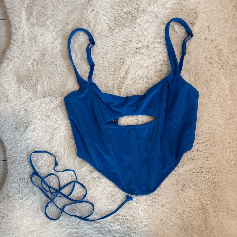Urban Outfitters Royal Blue Corset Bra
